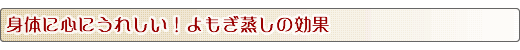 身体に心に嬉しい!よもぎ蒸しの効果